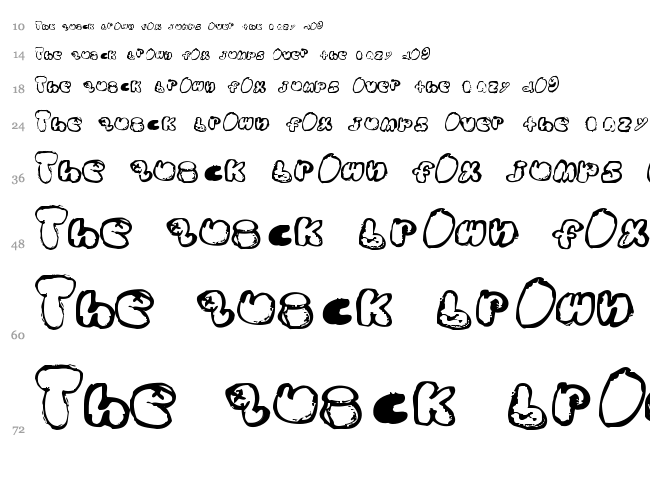 Wyatt Bubbles font waterfall